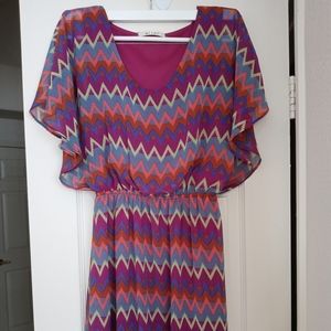 Zig Zag Pattern Mini Dress
